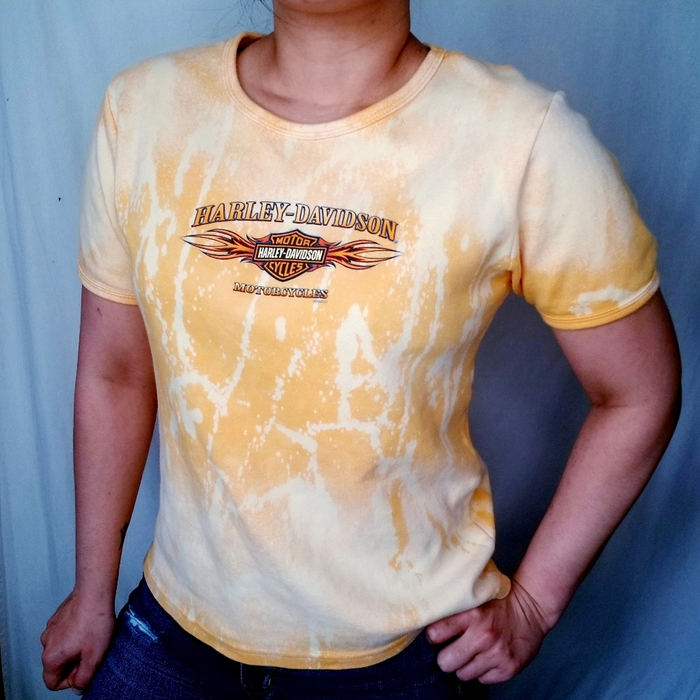 Vintage Harley Davidson | Custom Bleach Tie Dye Graphic